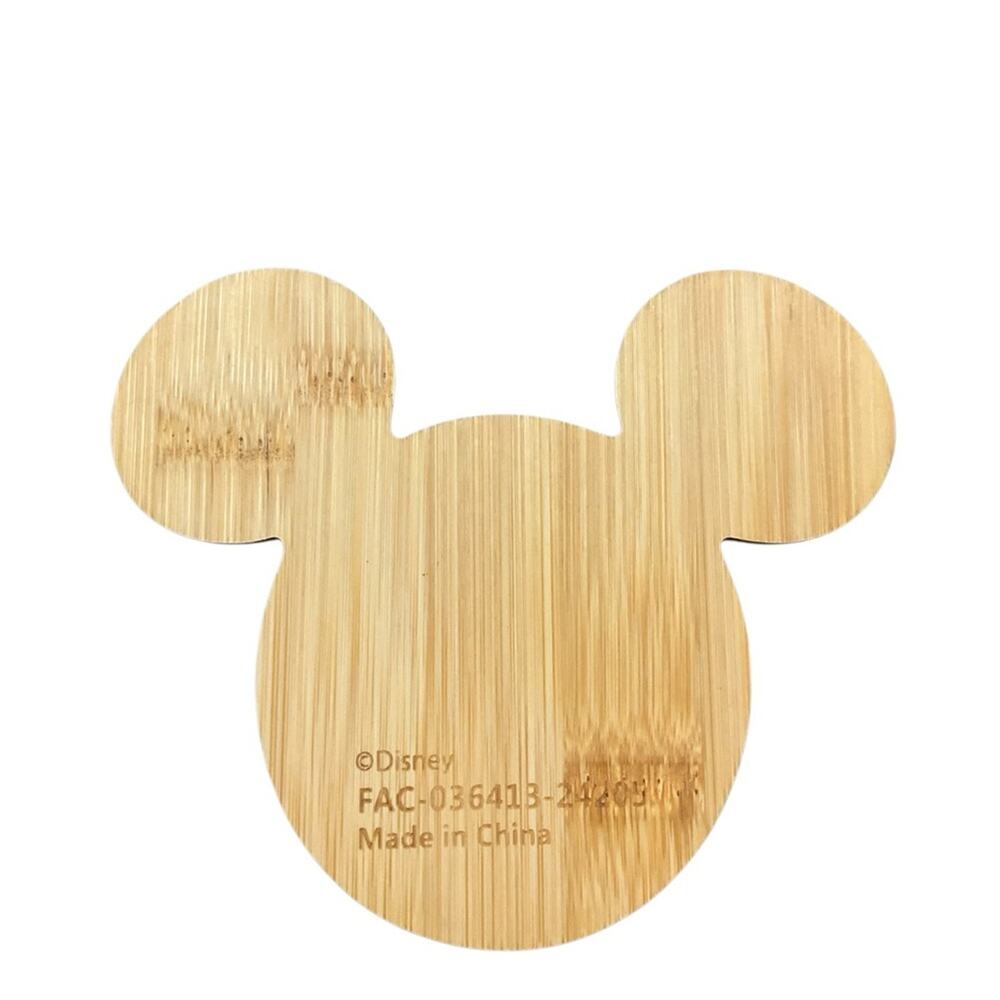 Disney Bamboo Mickey Mouse Coasters Natural Set of 4 NEW - Picture 8 of 12